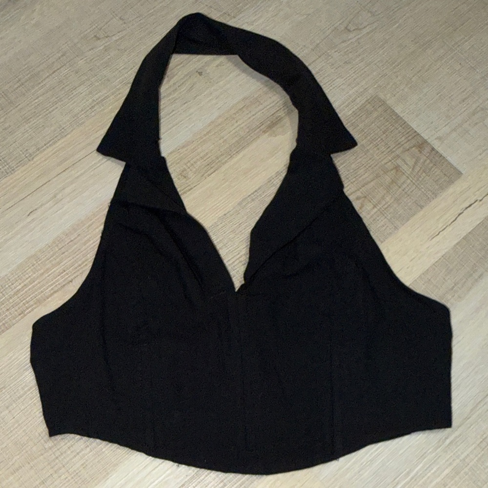 Elegant Black Halter Top